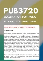 PUB3720 Exam Portfolio &lbrace;COMPLETE ANSWERS&rcub; Semester 2 &lpar;Due Date&colon; 20 October 2026