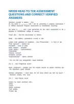 Nr509 Head To Toe Assessment Questions And Correct Verified Answers