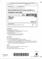 Edexcel GCSE Physics Paper 1 Higher Tier 2026