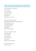 Virginia Barber State Board Written Exam Questions And &NewLine;Correct Answers &lpar;Verified Answers&rpar; Plus Rationales 