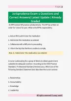 Jurisprudence Exam-1 Questions and &NewLine;Correct Answers&sol; Latest Update &sol; Already &NewLine;Graded 