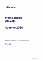 Edexcel GCSE Psychology Paper 2 Mark Scheme 2026