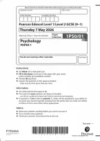 Edexcel GCSE Psychology Paper 1 2026