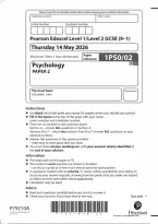 Edexcel GCSE Psychology Paper 2 2026
