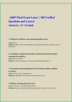 AHIP Final Exam&colon; 200 Questions and Answers Study Guide