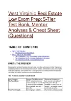 2026&sol;2027 West Virginia Real Estate Law Exam Prep&colon; S-Tier Test Bank&comma; Mentor Analyses & Cheat Sheet &lpar;Questions&rpar;