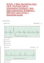 ACTUAL &excl;&excl; Relias Dysrhythmia Exam &NewLine;A & B &colon; The Proven Path to  &NewLine;Interpretation Confidence &vert; With  &NewLine;Expert Interventions & Diagrams &vert;  &NewLine;2026-2027 Latest Version &vert;  &NewLine;Guaranteed success &NewLine;
