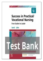 TEST BANK &ndash; Success in Practical and Vocational Nursing&comma; 10th Edition by Carroll & Collier &vert; All Chapters &vert; Latest & Verified A&plus; Guide