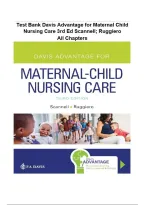 Test Bank For Davis Advantage for Maternal-Child Nursing Care 3rd Edition By Meredith Scannell &vert; &vert; 9781719640985 &vert; Chapter 1-33 &vert; Complete Questions And Answers A&plus;Test Bank For Davis Advantage for Maternal-Child Nursing Care 3rd Edition By Meredith Scanne