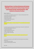 Med-Surg III Exam 1 & 4 Prep All Versions with Solution 2026&sol;2027 &vert; Comprehensive Medical-Surgical Nursing Level III Study Package&comma; Verified Questions&comma; 100&percnt; Satisfaction Guarantee Test Bank