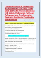 Comprehensive RCA Indiana State Jurisprudence Exam Study Guide &lpar;2026-2027&rpar;&colon; 300 Practice Questions with Detailed Rationales&comma; Full Legal References&comma; and Core Regulatory Review for Residential Care Facility Administrators