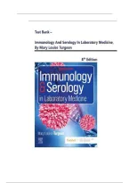 Test Bank - Immunology and Serology in Laboratory Medicine&comma; 8th Edition - Turgeon&comma; Chapters 1 - 27&vert;&vert; Complete Latest Guide A&plus;