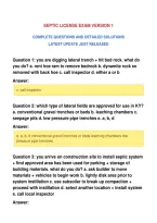 Septic License Exam Version 1&NewLine;Complete Questions And Detailed Solutions&NewLine;Latest Update Just Released