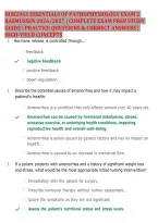 NUR 2063 Essentials of Pathophysiology Exam 2 &vert; Rasmussen University &vert; 2026&ndash;2027 Practice Questions & Answers