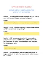 Slp Praxis Practice Final Exam&NewLine;Complete Questions And Detailed Solutions&NewLine;Latest Update Just Released