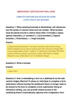 Smartsheet Certification Final Exam&NewLine;Complete Questions And Detailed Solutions&NewLine;Latest Update Just Released