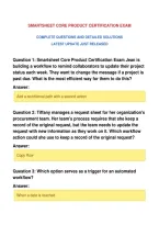 Smartsheet Core Product Certification Exam&NewLine;Complete Questions And Detailed Solutions&NewLine;Latest Update Just Released