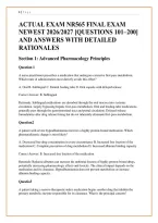 Actual Exam Nr565 Final Exam &NewLine;Newest 2026&sol;2027 &lbrack;Questions 101&ndash;200&rsqb; &NewLine;And Answers With Detailed Rationales &NewLine;