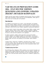 Nab Nha Exam Preparation Guide &NewLine;2026 &ndash; Stan Mucinic Edition &NewLine;Questions And Answers &vert; Updated 2026&sol;2027 &vert; Detailed Rationales &NewLine;