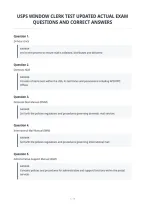 Usps Window Clerk Test Updated Actual Exam&NewLine;Questions And Correct Answers