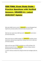 ODS FINAL Exam Study Guide &ndash; &NewLine;Practice Questions with Verified &NewLine;Answers&period; GRADED A&plus;&period; Latest &NewLine;2026&sol;2027 Update 