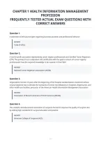 Chapter 1 Health Information Management&NewLine;Profession&NewLine;Frequently Tested Actual Exam Questions With&NewLine;Correct Answers