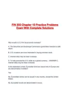FIN 350 Chapter 10 Practice Problems Exam With Complete Solutions