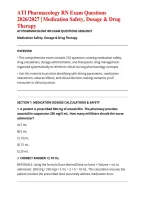 ATI Pharmacology RN Exam Questions 2026&sol;2027 &vert; Medication Safety&comma; Dosage & Drug Therapy