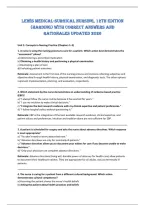 Lewis Medical-Surgical Nursing&comma; 12th Edition &NewLine;&lpar;Harding&rpar; with correct answers and &NewLine;rationales updated 2026