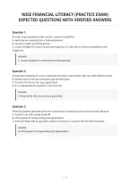 Wise Financial Literacy &lpar;Practice Exam&rpar; Expected Questions With Verified Answers&NewLine;