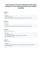 Wise Financial Literacy Certification Study Guide UPDATED ACTUAL EXAM QUESTIONS AND CORRECT ANSWERS