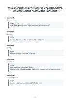 Wise Financial Literacy Test Terms Updated Actual Exam Questions And Correct Answers&NewLine;&NewLine;