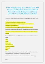 Nr 283 Pathophysiology Exam 2&sol;Nr283 Exam With &NewLine;Actual Correct Questions And Verified Detailed &NewLine;Answers&vert; Currently Testing Version &vert; Already &NewLine;Graded A&plus;&vert;Newest &vert;2026 2027&lpar;Charmberlain&rpar;