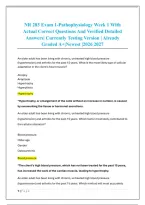 NR 283 Exam 1-Pathophysiology Week 1 With &NewLine;Actual Correct Questions And Verified Detailed &NewLine;Answers&vert; Currently Testing Version &vert; Already &NewLine;Graded A&plus;&vert;Newest &vert;2026 2027 