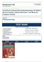 Test Bank Understanding Pathophysiology 7th Edition By Sue Huether&comma; Kathryn McCance &vert; Test Bank Verified A&plus; Grade 9780323639088