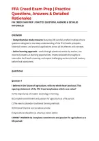 FFA Creed Exam Prep &vert; Practice Questions&comma; Answers & Detailed Rationales