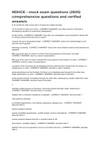 NDHCE Mock Exam 2026&sol;2027 &vert; Comprehensive Practice Questions & Verified Answers &vert; National Dental Hygiene Certification Exam Review Study Guide