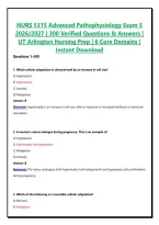 NURS 5315 Advanced Pathophysiology Exam 5 2026&sol;2027 &vert; 300&plus; Verified Questions & Answers &vert; UT Arlington Nursing Prep &vert; 6 Core Domains &vert; Instant Download