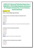 NURS 5315 Advanced Pathophysiology Exam 4 2026&sol;2027 &vert; 150 Verified Questions & Answers &vert; UT Arlington Nursing Prep &vert; 6 Core Domains &vert; Instant Download