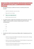 Nurs 316 Final Exam Nursing Knowledge Questions &NewLine;And Answers 2026&sol;2027 &vert; Comprehensive Nursing &NewLine;Test Bank
