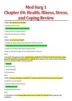 Med Surg 1 Chapter 04&colon; Health&comma; Illness&comma; Stress & Coping &vert; Nursing Study Guide 2026&sol;2027