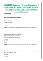 NURS 5315 Advanced Pathophysiology Exam 2 2026&sol;2027 &vert; 300&plus; Verified Questions & Answers &vert; UT Arlington Nursing Prep &vert; 6 Core Domains &vert; Instant Download&NewLine;