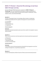 Portage Learning BIOD 171 Module 1 Exam &vert; Essential Microbiology &lpar;2026&rpar; Actual Q&A PDF