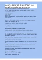 MCLETC Comprehensive Test 2025 &vert; Complete Practice Questions & Answers&comma; Exam Study Guide 2026&sol;2027&NewLine;