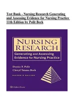 Test Bank - Nursing Research Generating and Assessing Evidence for Nursing Practice 11th Edition by Polit Beck  