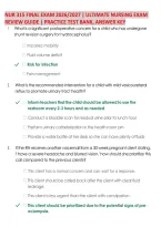 Nur 315 Final Exam 2026&sol;2027 &vert; Ultimate Nursing Exam &NewLine;Review Guide &vert; Practice Test Bank&comma; Answer Key