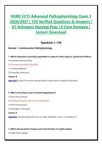 NURS 5315 Advanced Pathophysiology Exam 3 2026&sol;2027 &vert; 150 Verified Questions & Answers &vert; UT Arlington Nursing Prep &vert; 6 Core Domains &vert; Instant Download&NewLine;