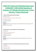 NURS 5315 Advanced Pathophysiology Exam 3 2026&sol;2027 &vert; 300 Verified Questions & Answers &vert; UT Arlington Nursing Prep &vert; 6 Core Domains &vert; Instant Download&NewLine;
