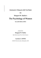 The Psychology of Women by Margaret W&period; Matlin &vert; Instructor&rsquo;s Manual & Test Bank &vert; Questions&comma; Answers & Study Guide &vert; 2026&sol;2027
