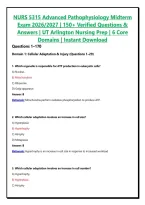 Latest NURS 5315 Advanced Pathophysiology Exam 1-5 and Final Exam & Midterm Exam &vert; Complete Package Bundle